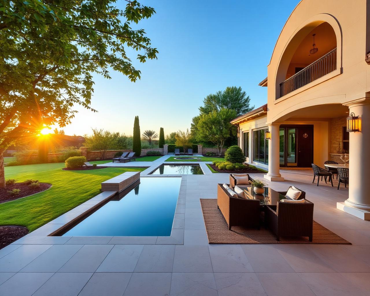 A bold, bright, beautifully staged outdoor living space curated for real estate by Tara L. Paige