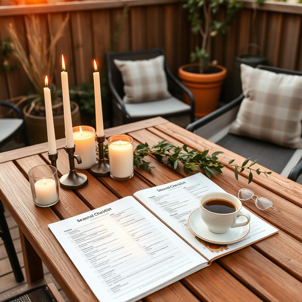 A styled outdoor patio corner with planters, furniture, and finishing touches curated from Tara L. Paige's Lowe's Storefront